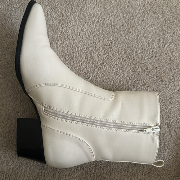 Glamorous Ankle western boots off white wide fit size US6/EU 37 - Picture 7 of 10